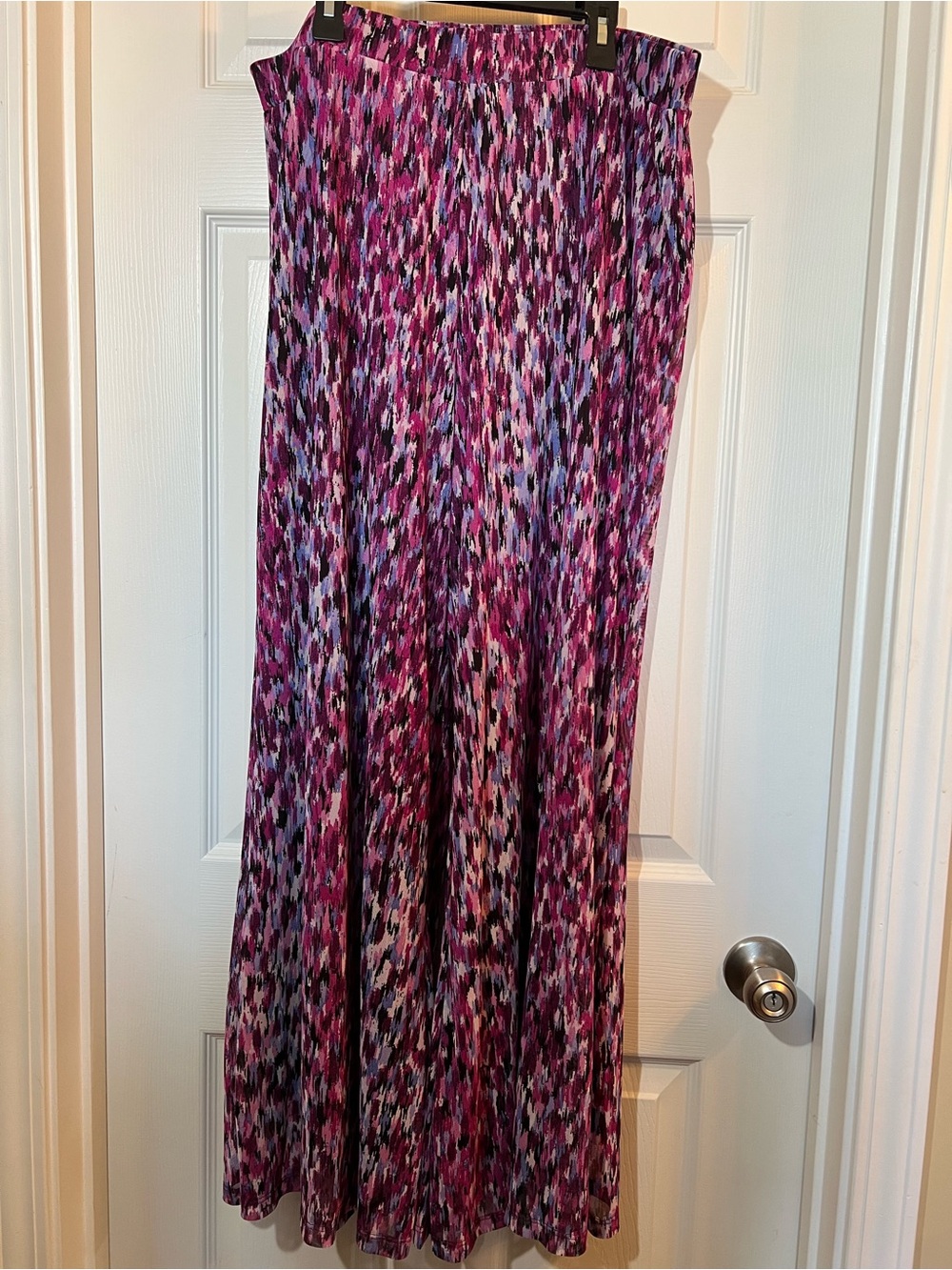 🦋 NWOT Antthony Wide Leg Maxi Pants in Pink and Purple Pattern size xlarge